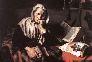 Nicolaes Maes, Duttende vrouw (detail)