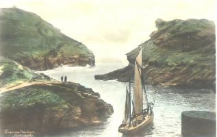 Haven van Boscastle (Cornwall) op een oude ansicht