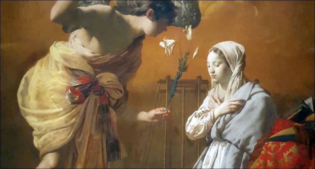 Hendrik ter Brugghen, De annunciatie (detail), 1629. Stadsmuseum De Hofstadt, Diest.