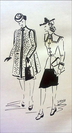 Jettie Treumann-Olivier, illustratie uit De vrouw en haar huis, april 1941, p. 498