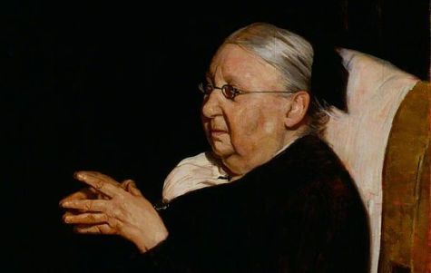 William Nicholson, Portret van Gertude Jekyll (1921), detail