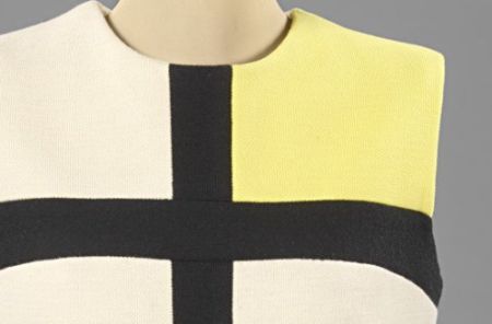 Yves Saint Laurent, Mondriaanjurk, wol en zijde (detail)