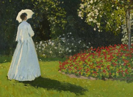 Claude Monet, Vrouw in een tuin (detail). Collectie Hermitage Museum St. Petersburg