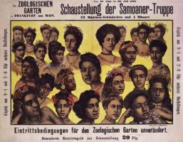 Affiche (1896) voor optreden van Samoërs in Frankfort