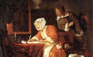 Gabriel Metsu, Briefschrijfster (detail)