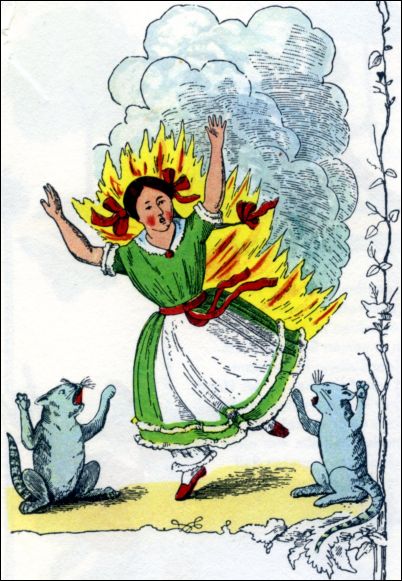 'Die gar traurige Geschichte mit dem Feuerzeug'. Illustratie uit Heinrich Hoffmann, Der Struwwelpeter (uitg. 1917)
