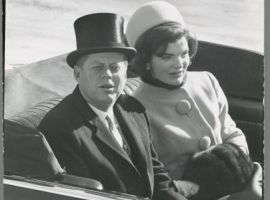 J.F. Kennedy en Jackie op de dag van de inauguratie