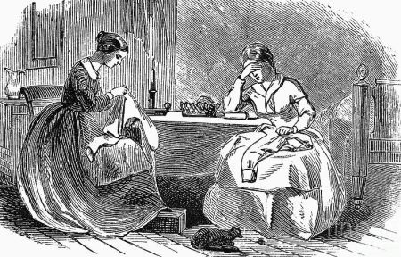 Naaiende vrouwen, 19de eeuw
